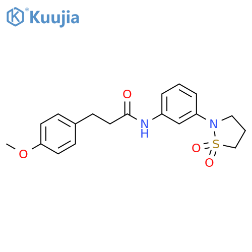 N-3-(1,1-dioxo-1lambda6,2-thiazolidin-2-yl)phenyl-3-(4-methoxyphenyl)propanamide structure
