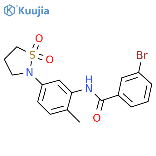 3-bromo-N-5-(1,1-dioxo-1lambda6,2-thiazolidin-2-yl)-2-methylphenylbenzamide structure