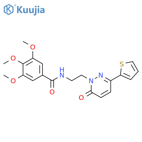 3,4,5-trimethoxy-N-{2-6-oxo-3-(thiophen-2-yl)-1,6-dihydropyridazin-1-ylethyl}benzamide structure
