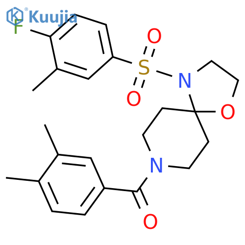8-(3,4-dimethylbenzoyl)-4-(4-fluoro-3-methylbenzenesulfonyl)-1-oxa-4,8-diazaspiro4.5decane structure