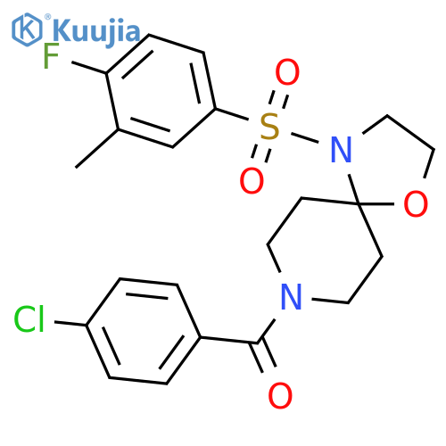 8-(4-chlorobenzoyl)-4-(4-fluoro-3-methylbenzenesulfonyl)-1-oxa-4,8-diazaspiro4.5decane structure