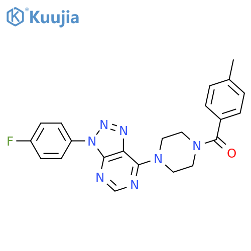 1-3-(4-fluorophenyl)-3H-1,2,3triazolo4,5-dpyrimidin-7-yl-4-(4-methylbenzoyl)piperazine structure