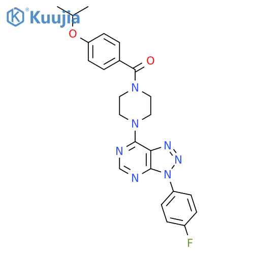 1-3-(4-fluorophenyl)-3H-1,2,3triazolo4,5-dpyrimidin-7-yl-4-4-(propan-2-yloxy)benzoylpiperazine structure