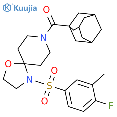 8-(adamantane-1-carbonyl)-4-(4-fluoro-3-methylbenzenesulfonyl)-1-oxa-4,8-diazaspiro4.5decane structure