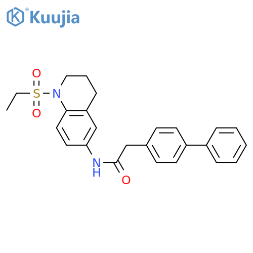 2-{1,1'-biphenyl-4-yl}-N-1-(ethanesulfonyl)-1,2,3,4-tetrahydroquinolin-6-ylacetamide structure