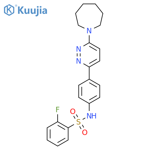 N-{4-6-(azepan-1-yl)pyridazin-3-ylphenyl}-2-fluorobenzene-1-sulfonamide structure