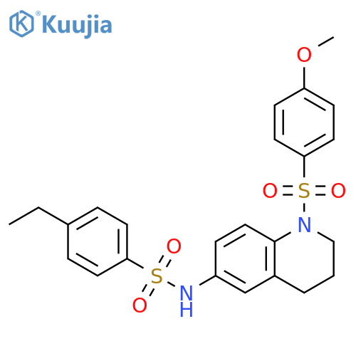 4-ethyl-N-1-(4-methoxybenzenesulfonyl)-1,2,3,4-tetrahydroquinolin-6-ylbenzene-1-sulfonamide structure