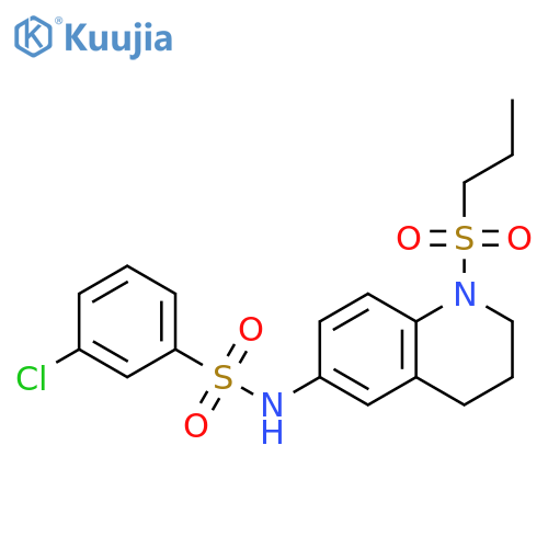 3-chloro-N-1-(propane-1-sulfonyl)-1,2,3,4-tetrahydroquinolin-6-ylbenzene-1-sulfonamide structure