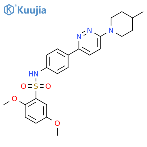 2,5-dimethoxy-N-{4-6-(4-methylpiperidin-1-yl)pyridazin-3-ylphenyl}benzene-1-sulfonamide structure