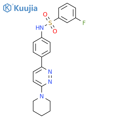 3-fluoro-N-{4-6-(piperidin-1-yl)pyridazin-3-ylphenyl}benzene-1-sulfonamide structure