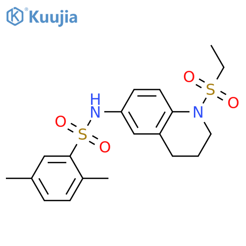 N-1-(ethanesulfonyl)-1,2,3,4-tetrahydroquinolin-6-yl-2,5-dimethylbenzene-1-sulfonamide structure
