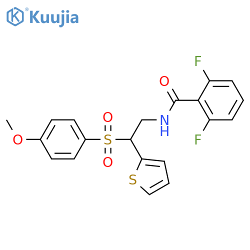 2,6-difluoro-N-2-(4-methoxybenzenesulfonyl)-2-(thiophen-2-yl)ethylbenzamide structure