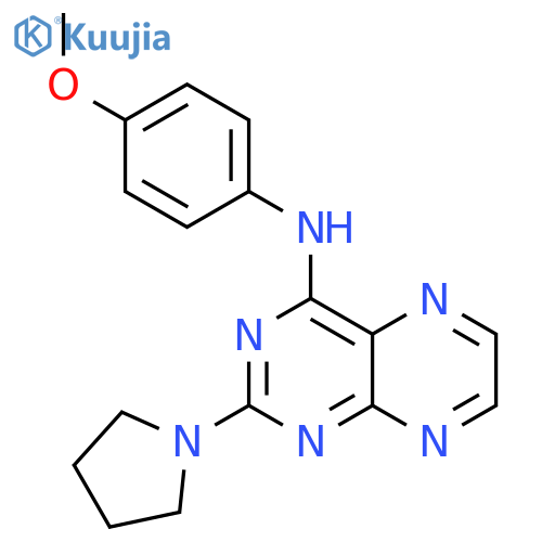 N-(4-methoxyphenyl)-2-(pyrrolidin-1-yl)pteridin-4-amine structure
