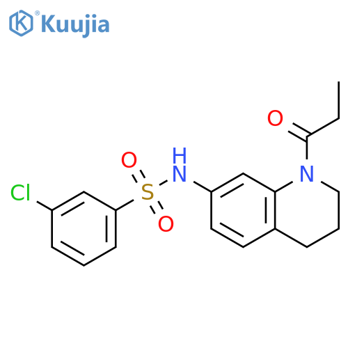 3-chloro-N-(1-propanoyl-1,2,3,4-tetrahydroquinolin-7-yl)benzene-1-sulfonamide structure