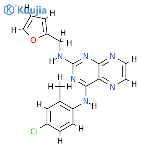 N4-(4-chloro-2-methylphenyl)-N2-(furan-2-yl)methylpteridine-2,4-diamine structure
