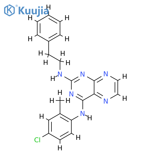 N4-(4-chloro-2-methylphenyl)-N2-(2-phenylethyl)pteridine-2,4-diamine structure