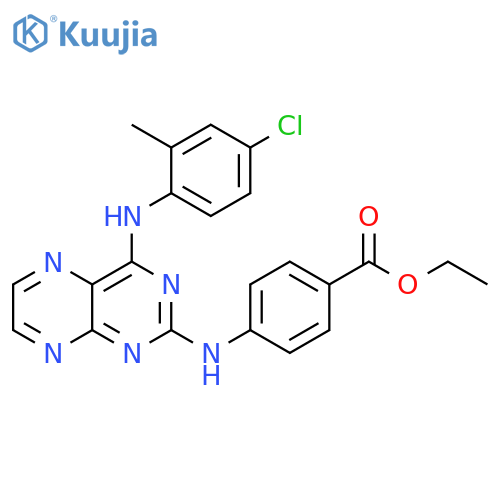 ethyl 4-({4-(4-chloro-2-methylphenyl)aminopteridin-2-yl}amino)benzoate structure