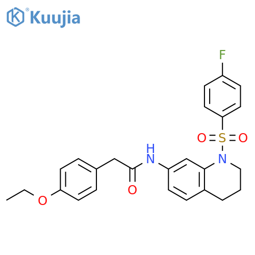 2-(4-ethoxyphenyl)-N-1-(4-fluorobenzenesulfonyl)-1,2,3,4-tetrahydroquinolin-7-ylacetamide structure