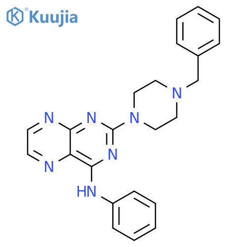 2-(4-benzylpiperazin-1-yl)-N-phenylpteridin-4-amine structure