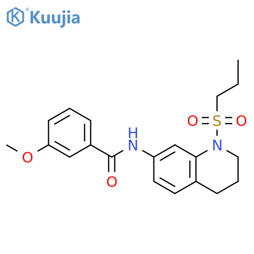 3-methoxy-N-1-(propane-1-sulfonyl)-1,2,3,4-tetrahydroquinolin-7-ylbenzamide structure