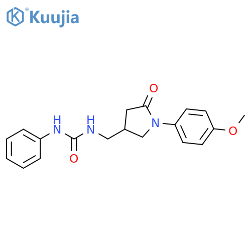 3-{1-(4-methoxyphenyl)-5-oxopyrrolidin-3-ylmethyl}-1-phenylurea structure