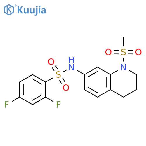 2,4-difluoro-N-(1-methanesulfonyl-1,2,3,4-tetrahydroquinolin-7-yl)benzene-1-sulfonamide structure