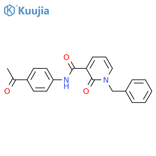 N-(4-acetylphenyl)-1-benzyl-2-oxo-1,2-dihydropyridine-3-carboxamide structure