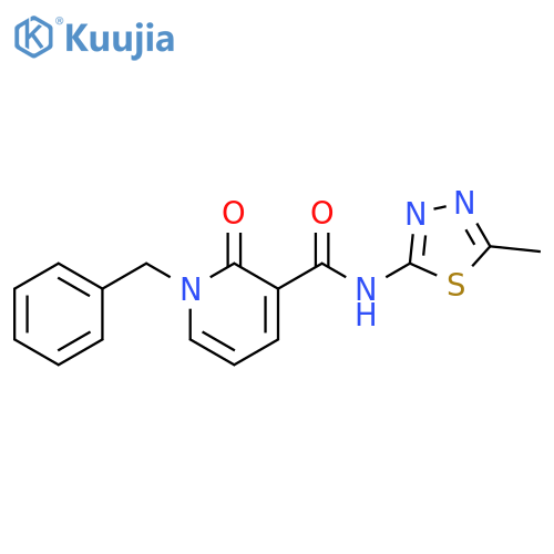 1-benzyl-N-(5-methyl-1,3,4-thiadiazol-2-yl)-2-oxo-1,2-dihydropyridine-3-carboxamide structure