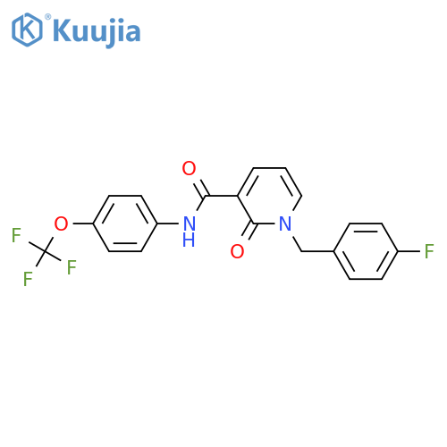 1-(4-fluorophenyl)methyl-2-oxo-N-4-(trifluoromethoxy)phenyl-1,2-dihydropyridine-3-carboxamide structure