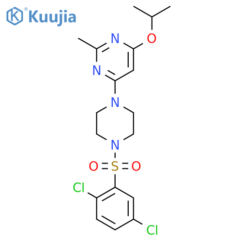 4-4-(2,5-dichlorobenzenesulfonyl)piperazin-1-yl-2-methyl-6-(propan-2-yloxy)pyrimidine structure
