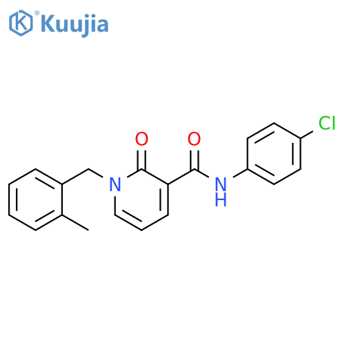 N-(4-chlorophenyl)-1-(2-methylphenyl)methyl-2-oxo-1,2-dihydropyridine-3-carboxamide structure