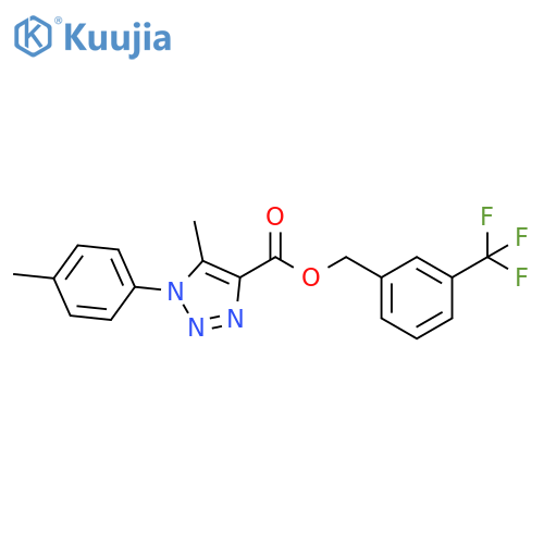3-(trifluoromethyl)phenylmethyl 5-methyl-1-(4-methylphenyl)-1H-1,2,3-triazole-4-carboxylate structure