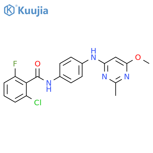 2-chloro-6-fluoro-N-{4-(6-methoxy-2-methylpyrimidin-4-yl)aminophenyl}benzamide structure