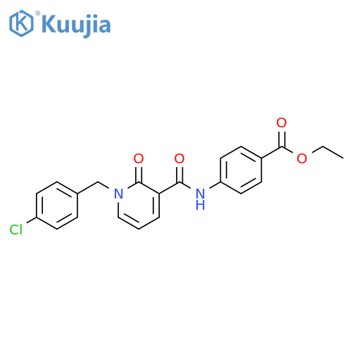 ethyl 4-{1-(4-chlorophenyl)methyl-2-oxo-1,2-dihydropyridine-3-amido}benzoate structure