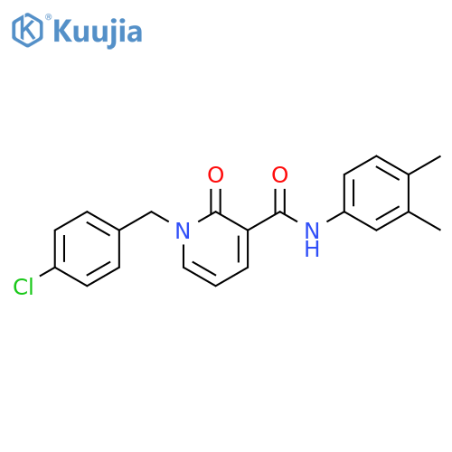 1-(4-chlorophenyl)methyl-N-(3,4-dimethylphenyl)-2-oxo-1,2-dihydropyridine-3-carboxamide structure