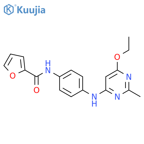 N-{4-(6-ethoxy-2-methylpyrimidin-4-yl)aminophenyl}furan-2-carboxamide structure