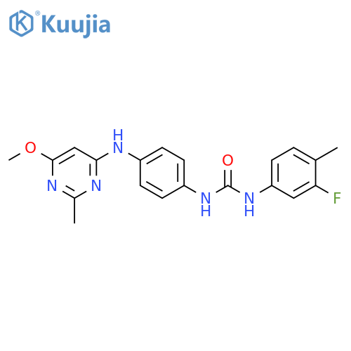 3-(3-fluoro-4-methylphenyl)-1-{4-(6-methoxy-2-methylpyrimidin-4-yl)aminophenyl}urea structure