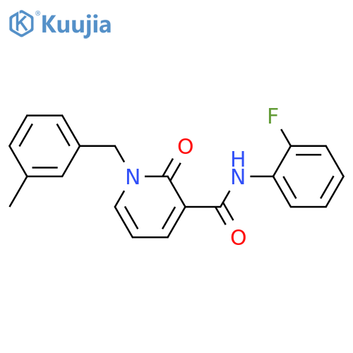 N-(2-fluorophenyl)-1-(3-methylphenyl)methyl-2-oxo-1,2-dihydropyridine-3-carboxamide structure