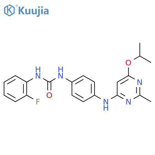 3-(2-fluorophenyl)-1-(4-{2-methyl-6-(propan-2-yloxy)pyrimidin-4-ylamino}phenyl)urea structure