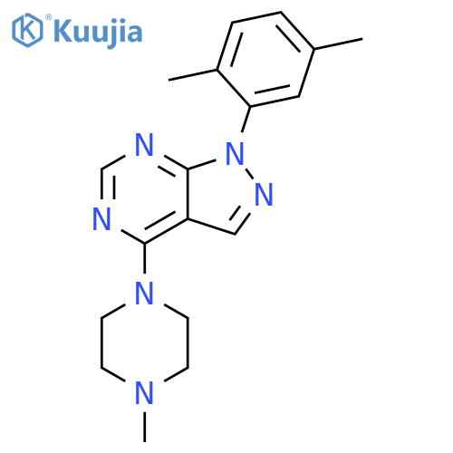1-1-(2,5-dimethylphenyl)-1H-pyrazolo3,4-dpyrimidin-4-yl-4-methylpiperazine structure