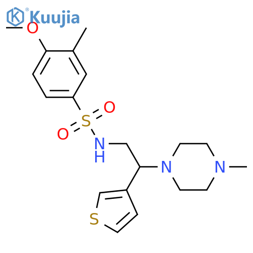 4-methoxy-3-methyl-N-2-(4-methylpiperazin-1-yl)-2-(thiophen-3-yl)ethylbenzene-1-sulfonamide structure