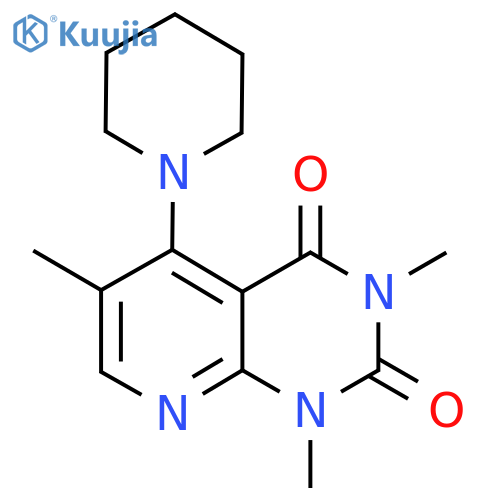 1,3,6-trimethyl-5-(piperidin-1-yl)-1H,2H,3H,4H-pyrido2,3-dpyrimidine-2,4-dione structure