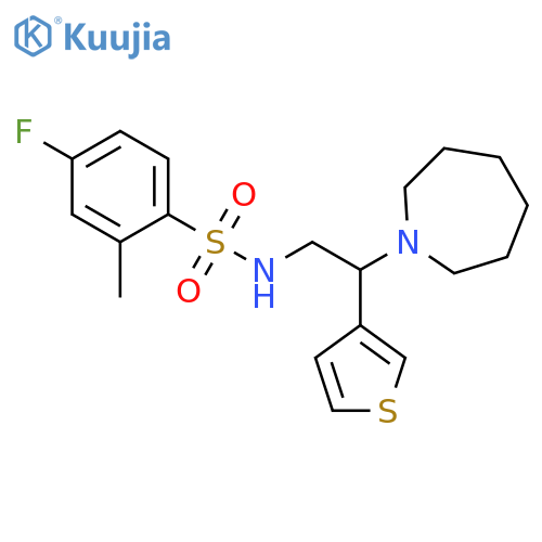 N-2-(azepan-1-yl)-2-(thiophen-3-yl)ethyl-4-fluoro-2-methylbenzene-1-sulfonamide structure