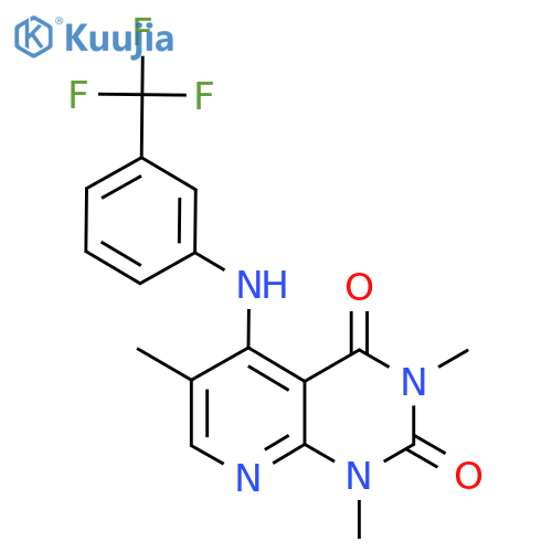 1,3,6-trimethyl-5-{3-(trifluoromethyl)phenylamino}-1H,2H,3H,4H-pyrido2,3-dpyrimidine-2,4-dione structure
