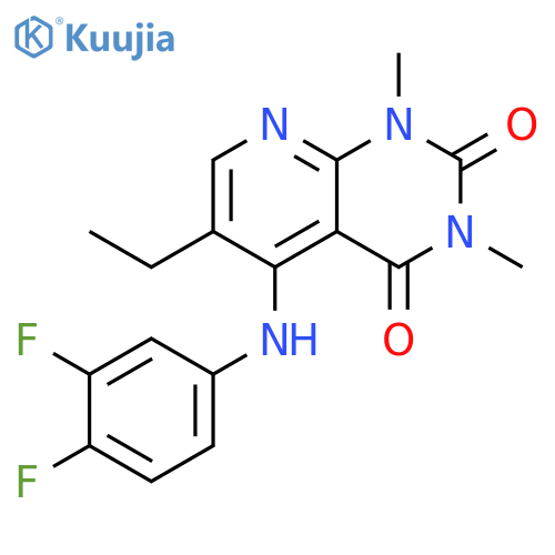 5-(3,4-difluorophenyl)amino-6-ethyl-1,3-dimethyl-1H,2H,3H,4H-pyrido2,3-dpyrimidine-2,4-dione structure