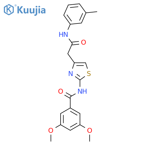3,5-dimethoxy-N-(4-{(3-methylphenyl)carbamoylmethyl}-1,3-thiazol-2-yl)benzamide structure