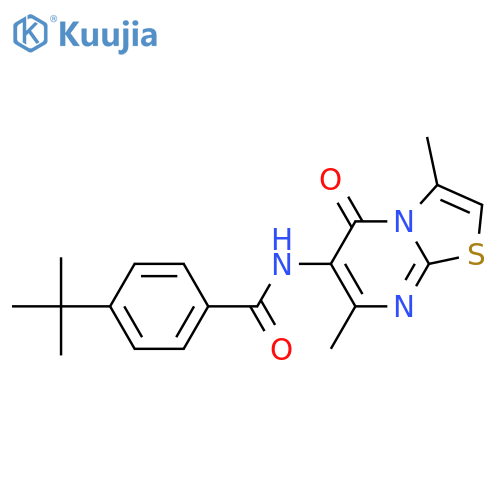 4-tert-butyl-N-{3,7-dimethyl-5-oxo-5H-1,3thiazolo3,2-apyrimidin-6-yl}benzamide structure