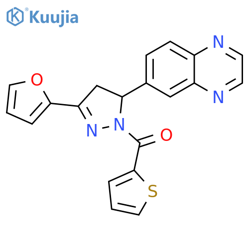 6-3-(furan-2-yl)-1-(thiophene-2-carbonyl)-4,5-dihydro-1H-pyrazol-5-ylquinoxaline structure