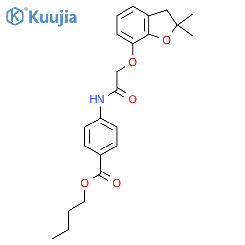 butyl 4-{2-(2,2-dimethyl-2,3-dihydro-1-benzofuran-7-yl)oxyacetamido}benzoate structure