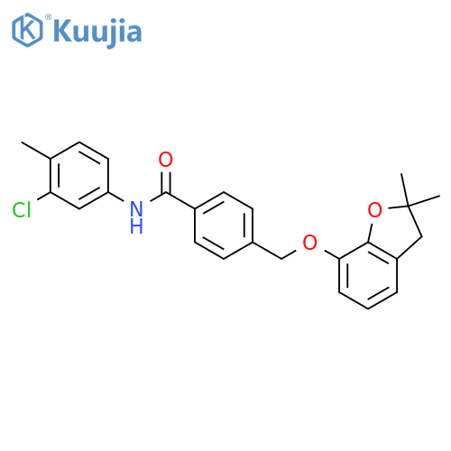 N-(3-chloro-4-methylphenyl)-4-{(2,2-dimethyl-2,3-dihydro-1-benzofuran-7-yl)oxymethyl}benzamide structure